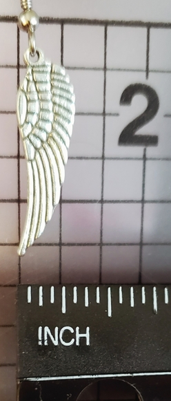 Wings Earrings in Silver with Stainless Steel Ear wires Angel Wings - Picture 3 of 3
